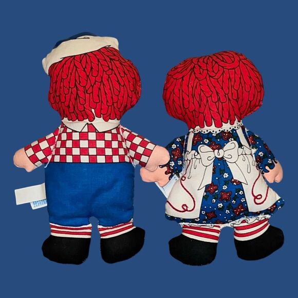 Vintage Applause Raggedy Ann & Andy Bean Plush Bag Dolls 8” P10 - Picture 5 of 7
